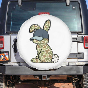 Camouflage Bunny Spare Tire Cover Funny Hunter Easter Gift TS12 No hole White Print Your Wear