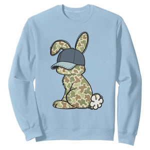 Camouflage Bunny Sweatshirt Funny Hunter Easter Gift TS12 Light Blue Print Your Wear