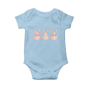 Floral Bunny Easter Baby Onesie Shabby Chic Rose Pattern TS12 Light Blue Print Your Wear