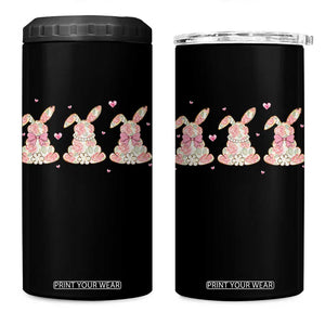 Floral Bunny Easter 4 in 1 Can Cooler Tumbler Shabby Chic Rose Pattern TS12 One Size: 16 oz Black Print Your Wear