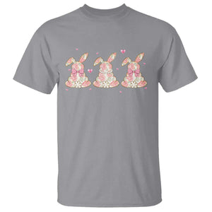 Floral Bunny Easter T Shirt Shabby Chic Rose Pattern TS12 Sport Gray Print Your Wear