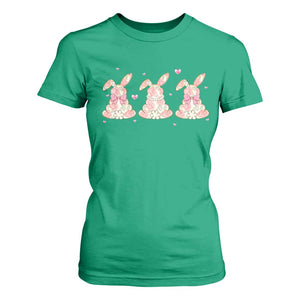 Floral Bunny Easter T Shirt For Women Shabby Chic Rose Pattern TS12 Irish Green Print Your Wear