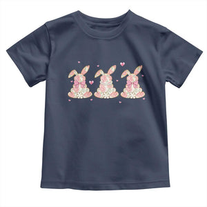Floral Bunny Easter Toddler T Shirt Shabby Chic Rose Pattern TS12 Navy Print Your Wear