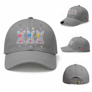 Faux Yarn Easter Bunny Effect Printed Baseball Cap Coquette Aesthetic Gift TS12 Baseball Cap Universal Fit Sport Gray Print Your Wear
