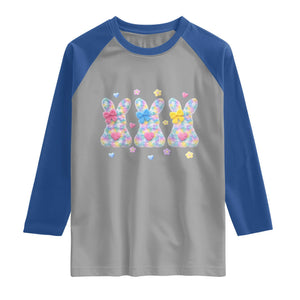 Faux Yarn Easter Bunny Effect Printed Raglan Shirt Coquette Aesthetic Gift TS12 Sport Gray Royal Print Your Wear
