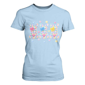 Faux Yarn Easter Bunny Effect Printed T Shirt For Women Coquette Aesthetic Gift TS12 Light Blue Print Your Wear