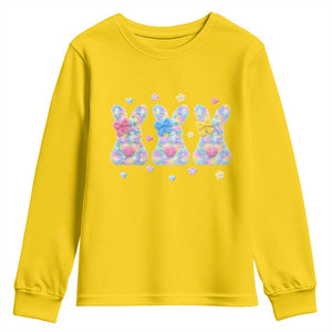 Faux Yarn Easter Bunny Effect Printed Youth Sweatshirt Coquette Aesthetic Gift TS12 Daisy Print Your Wear
