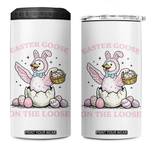 Easter Goose On The Loose 4 in 1 Can Cooler Tumbler Funny Easter Egg Hunt Gift TS12 One Size: 16 oz White Print Your Wear