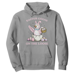 Easter Goose On The Loose Hoodie Funny Easter Egg Hunt Gift TS12 Sport Gray Print Your Wear