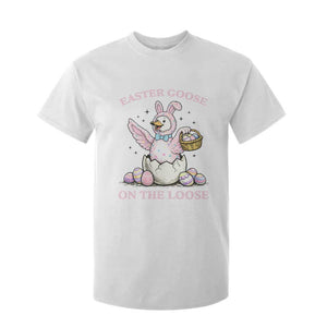 Easter Goose On The Loose T Shirt For Kid Funny Easter Egg Hunt Gift TS12 White Print Your Wear
