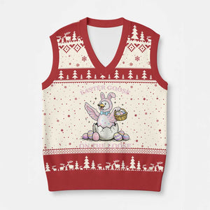 Easter Goose On The Loose V-Neck Knit Sweater Vest Funny Easter Egg Hunt Gift TS12 Beige Red Print Your Wear