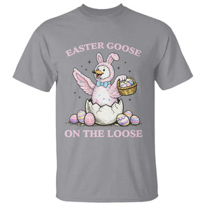 Easter Goose On The Loose T Shirt Funny Easter Egg Hunt Gift TS12 Sport Gray Print Your Wear