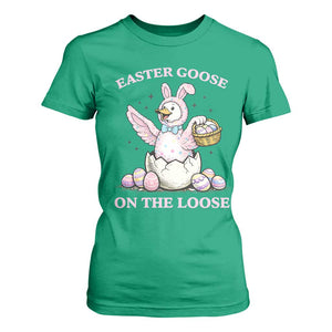 Easter Goose On The Loose T Shirt For Women Funny Easter Egg Hunt Gift TS12 Irish Green Print Your Wear