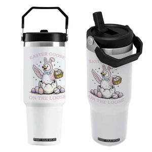 Easter Goose On The Loose Flip Straw Tumbler Funny Easter Egg Hunt Gift TS12 One Size: 30 oz White Print Your Wear