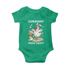 Funny Easter Chicken Bunny Ears Baby Onesie Somebunny Needs Eggs TS12 Irish Green Print Your Wear