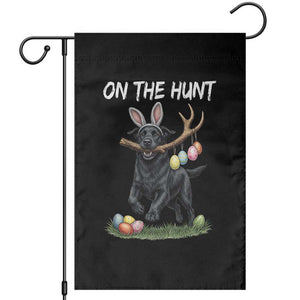 Funny Easter Hunting Dog Garden Flag Labrador Bunny Ears On The Hunt TS12 Black Print Your Wear