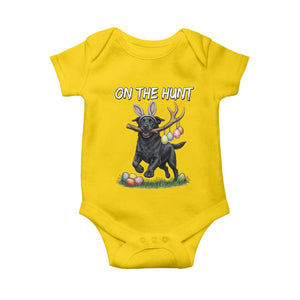 Funny Easter Hunting Dog Baby Onesie Labrador Bunny Ears On The Hunt TS12 Daisy Print Your Wear
