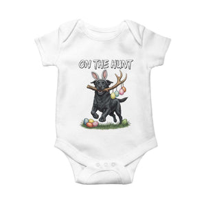 Funny Easter Hunting Dog Baby Onesie Labrador Bunny Ears On The Hunt TS12 White Print Your Wear