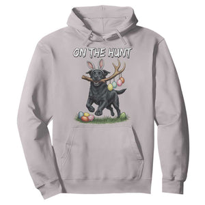 Funny Easter Hunting Dog Hoodie Labrador Bunny Ears On The Hunt TS12 Ice Gray Print Your Wear