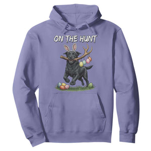Funny Easter Hunting Dog Hoodie Labrador Bunny Ears On The Hunt TS12 Violet Print Your Wear