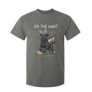Funny Easter Hunting Dog T Shirt For Kid Labrador Bunny Ears On The Hunt TS12 Military Green Print Your Wear