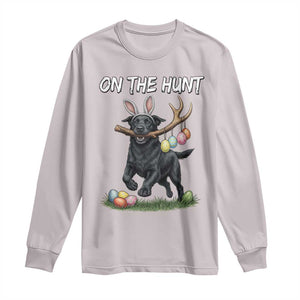 Funny Easter Hunting Dog Long Sleeve Shirt Labrador Bunny Ears On The Hunt TS12 Ice Gray Print Your Wear