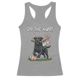 Funny Easter Hunting Dog Racerback Tank Top Labrador Bunny Ears On The Hunt TS12 Sport Gray Print Your Wear