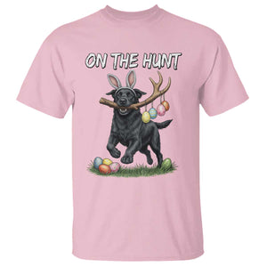 Funny Easter Hunting Dog T Shirt Labrador Bunny Ears On The Hunt TS12 Light Pink Print Your Wear