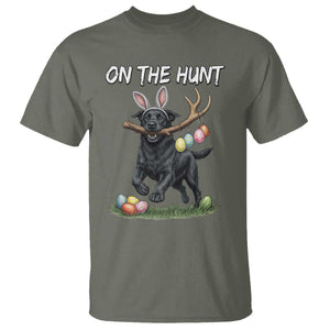 Funny Easter Hunting Dog T Shirt Labrador Bunny Ears On The Hunt TS12 Military Green Print Your Wear