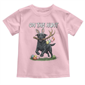Funny Easter Hunting Dog Toddler T Shirt Labrador Bunny Ears On The Hunt TS12 Light Pink Print Your Wear