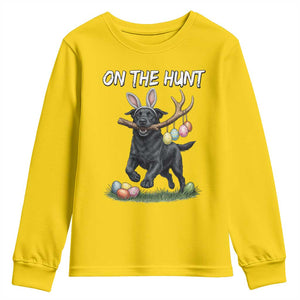 Funny Easter Hunting Dog Youth Sweatshirt Labrador Bunny Ears On The Hunt TS12 Daisy Print Your Wear