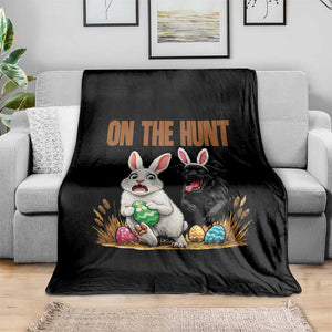 Funny Easter Labrador Bunny Ears Throw Blanket On The Hunt TS12 Print Your Wear