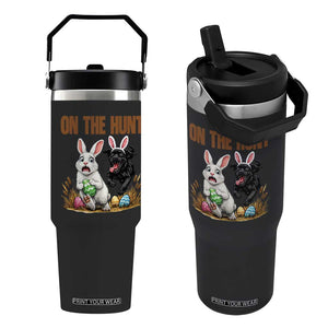 Funny Easter Labrador Bunny Ears Flip Straw Tumbler On The Hunt TS12 One Size: 30 oz Black Print Your Wear