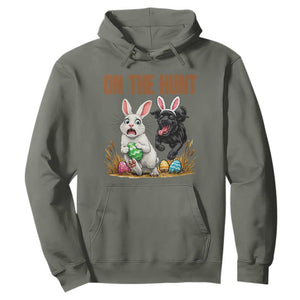 Funny Easter Labrador Bunny Ears Hoodie On The Hunt TS12 Military Green Print Your Wear