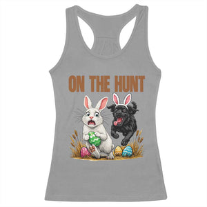 Funny Easter Labrador Bunny Ears Racerback Tank Top On The Hunt TS12 Sport Gray Print Your Wear