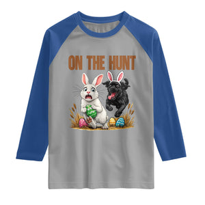 Funny Easter Labrador Bunny Ears Raglan Shirt On The Hunt TS12 Sport Gray Royal Print Your Wear