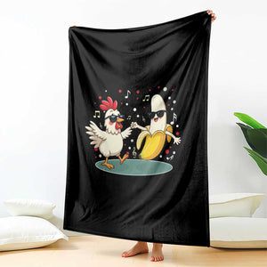 Funny Banana Chicken Dance Throw Blanket Chaos Dance Meme Graphic TS12 Print Your Wear