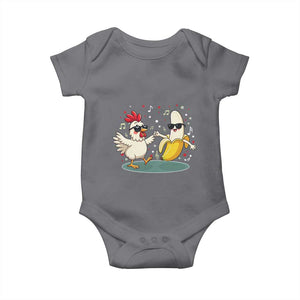 Funny Banana Chicken Dance Baby Onesie Chaos Dance Meme Graphic TS12 Charcoal Print Your Wear