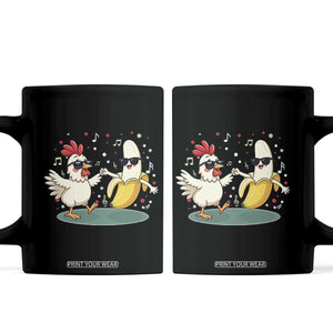 Funny Banana Chicken Dance Coffee Mug Chaos Dance Meme Graphic TS12 Black Print Your Wear