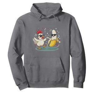 Funny Banana Chicken Dance Hoodie Chaos Dance Meme Graphic TS12 Charcoal Print Your Wear