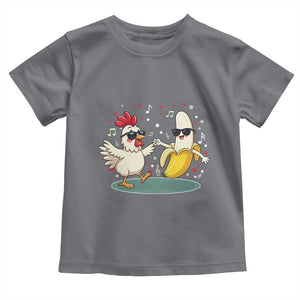 Funny Banana Chicken Dance Toddler T Shirt Chaos Dance Meme Graphic TS12 Charcoal Print Your Wear