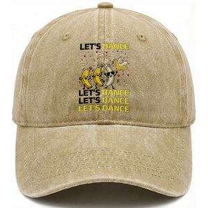 Funny Dancing Banana Washed Cotton Baseball Cap Lets Dance Silly Meme Graphic TS12 Print Your Wear