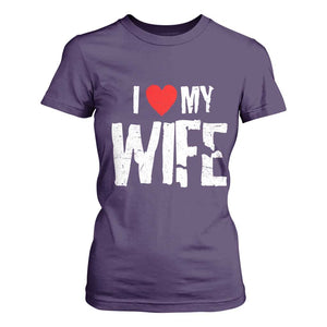 Funny Husband Gift T Shirt For Women I Love My Wife TS12 Purple Print Your Wear