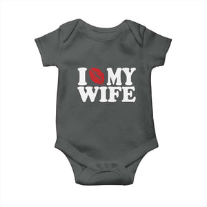 Funny Marriage Gift Baby Onesie I Love My Wife TS12 Dark Heather Print Your Wear