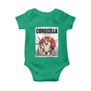 Corgizilla Giant Baby Onesie Funny Corgi Monster Roaring Tokyo Japan TS12 Irish Green Print Your Wear