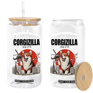 Corgizilla Giant Glass Can Funny Corgi Monster Roaring Tokyo Japan TS12 Print Your Wear