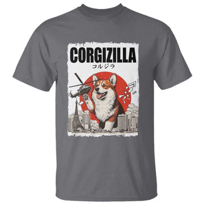 Corgizilla Giant T Shirt Funny Corgi Monster Roaring Tokyo Japan TS12 Charcoal Print Your Wear