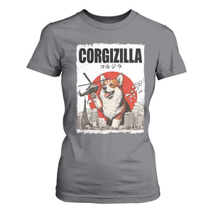 Corgizilla Giant T Shirt For Women Funny Corgi Monster Roaring Tokyo Japan TS12 Charcoal Print Your Wear