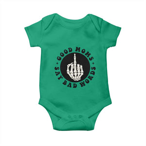 Funny Skeleton Mom Quote Baby Onesie Good Moms Say Bad Words TS12 Irish Green Print Your Wear