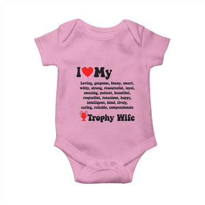 Funny Trophy Wife Quote Baby Onesie Loving Gorgeous Smart Wife Appreciation Gift TS12 Light Pink Print Your Wear